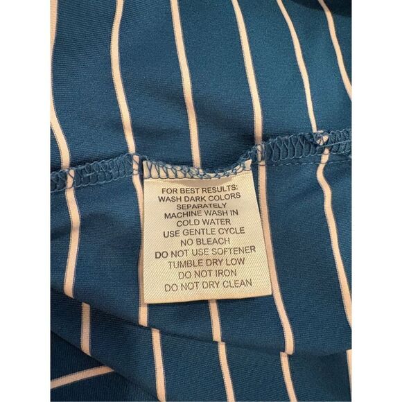 Masters Tech Golf Polo Shirt Stripe Size M Stretch Performance Fabric - Picture 7 of 8